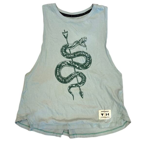 Women’s Under Armour Project Rock Sleeveless Tank Top Snake Design Size Medium - Picture 1 of 3
